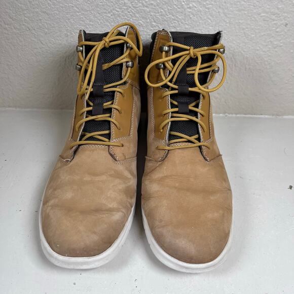 TIMBERLAND MENS GRAYDON LEATHER SNEAKER MID-TOP LACE-UP COMFORT BOOT MEN’S SZ 12 - Picture 6 of 8